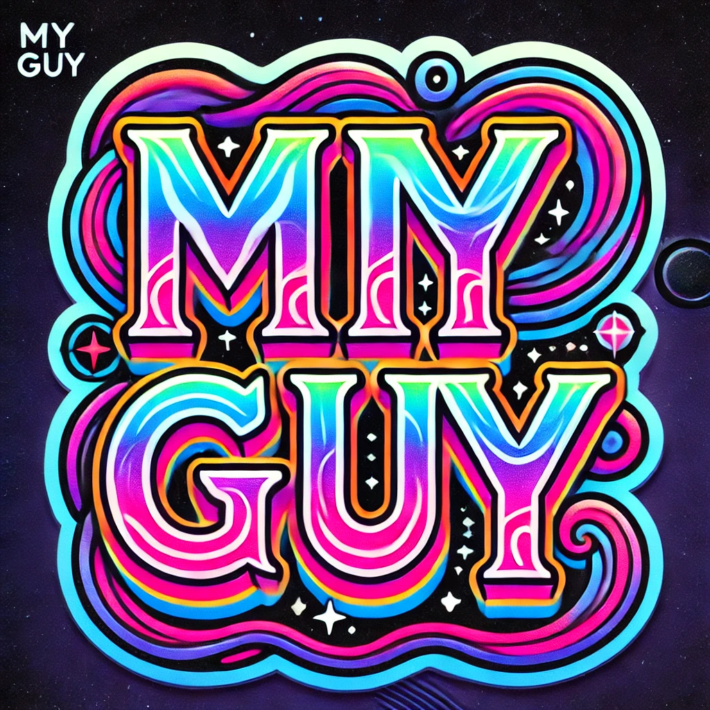 MY GUY neon psychedelic sticker — Flower-Mouth Cookie Charlotte