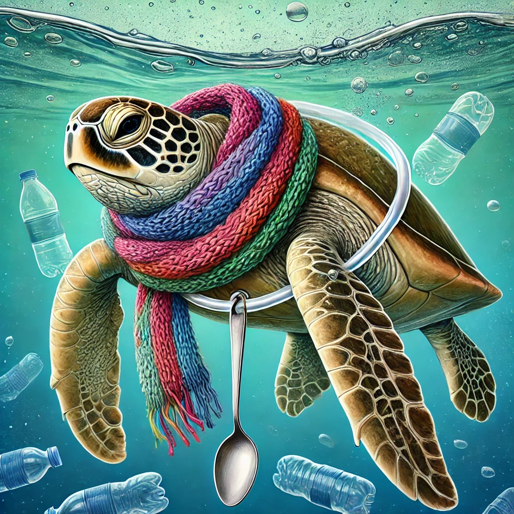 Flower-Mouth Cookie sea turtle illustration — representing Charlotte's most unique and ecologically-minded cookie brand